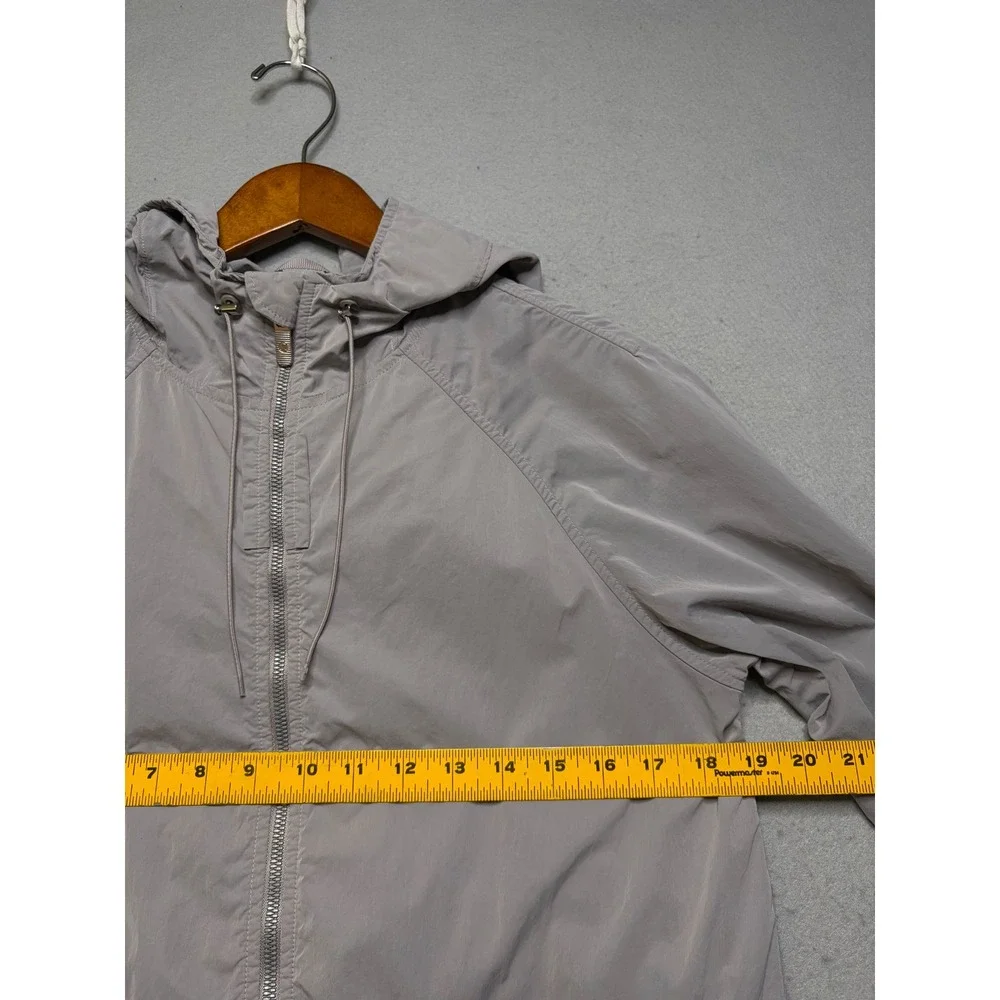 Lululemon Here to Move Jacket Women 4 Grey Long Hooded Parka Rain Windbreaker